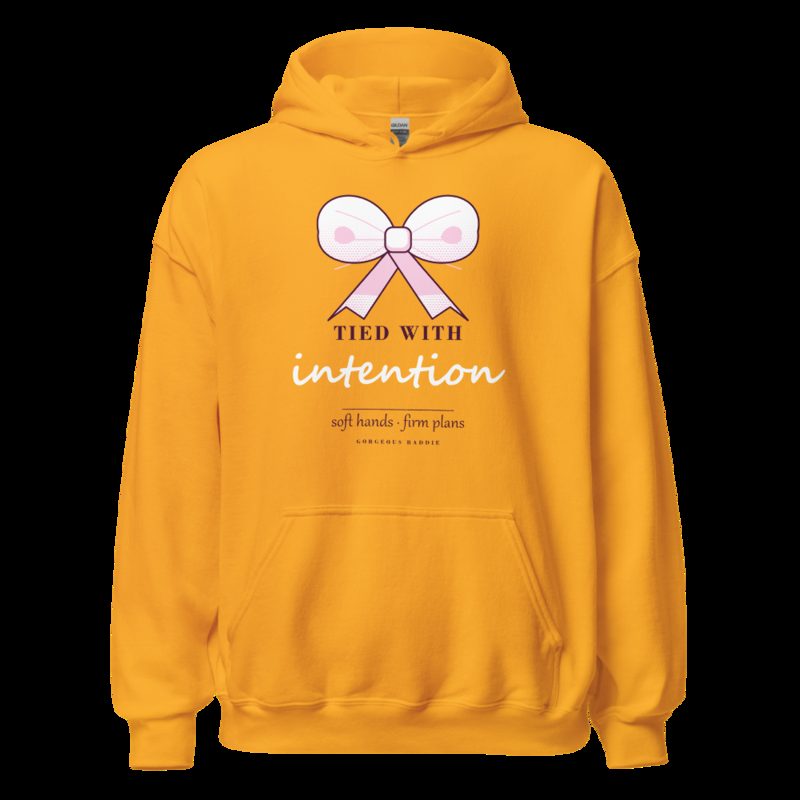 Gorgeous Baddie Tied With Intention Boutique Hoodie Gold