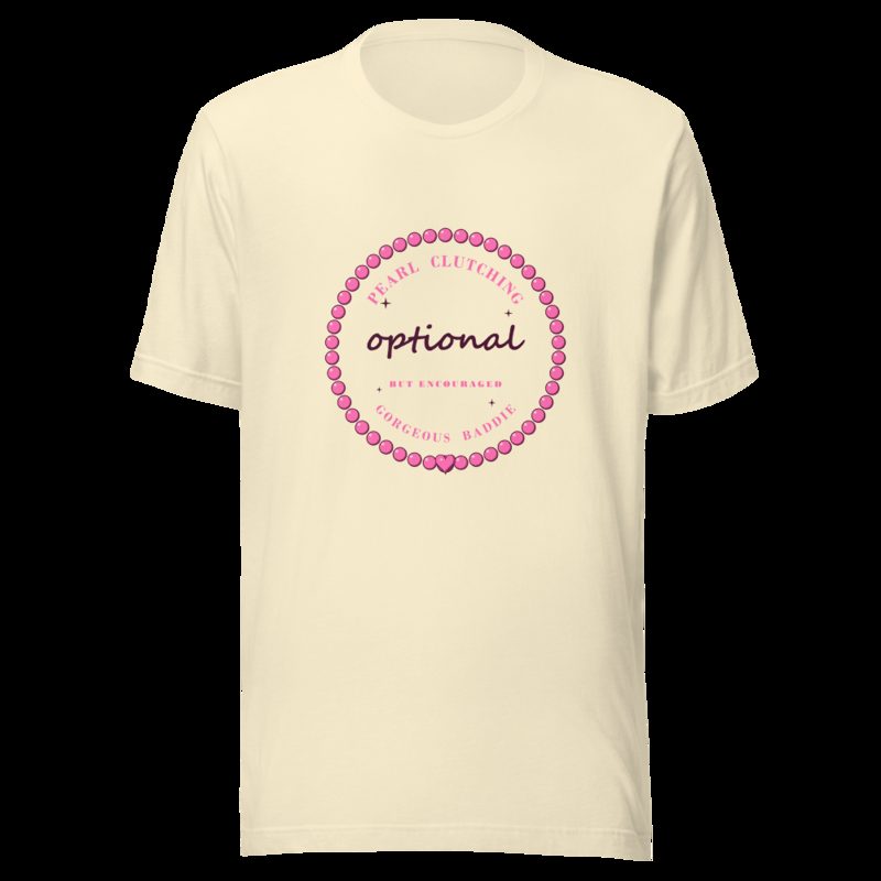 Gorgeous Baddie Pearl Clutching Optional Boutique Tee White Natural