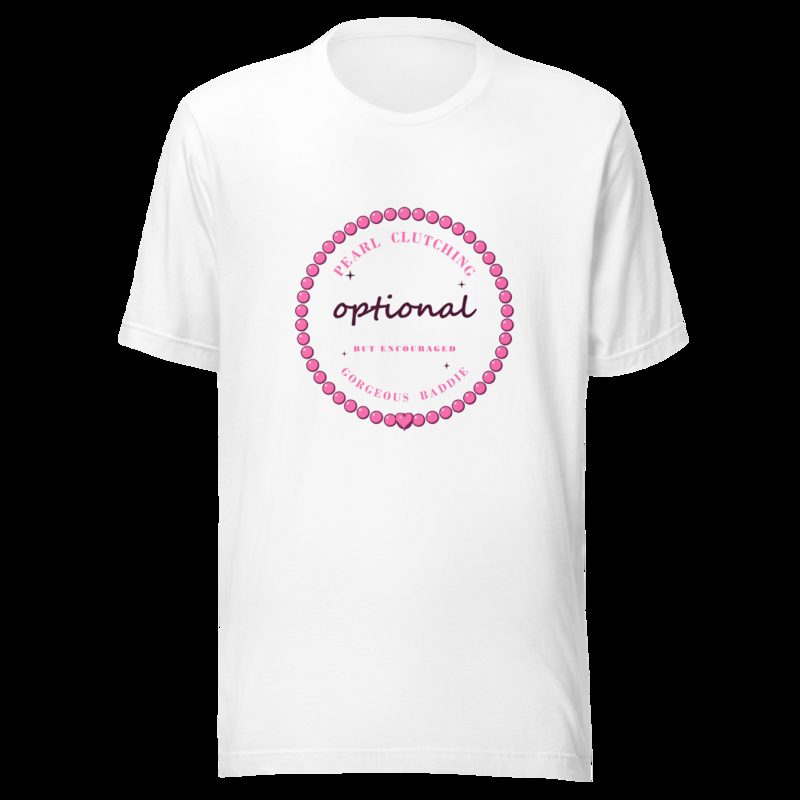Gorgeous Baddie Pearl Clutching Optional Boutique Tee White White