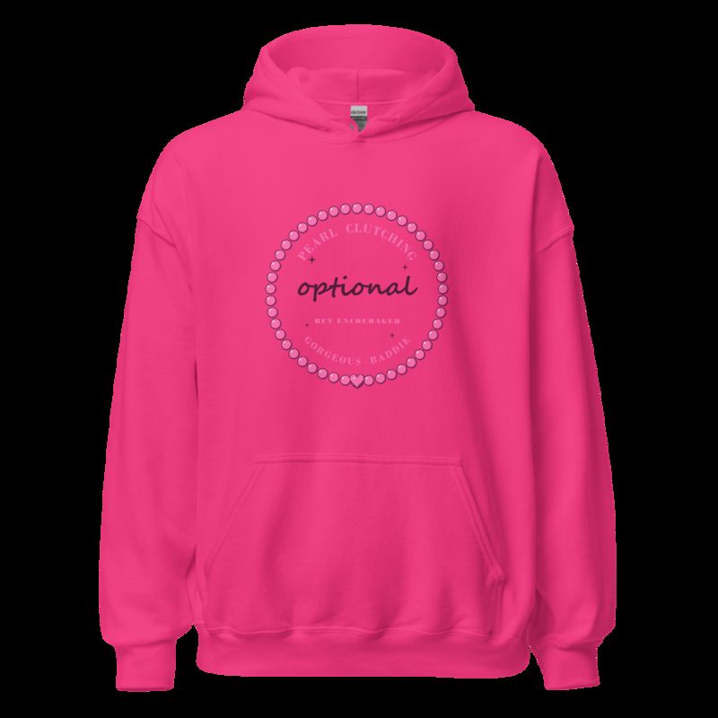 Gorgeous Baddie Pearl Clutching Optional Boutique Hoodie White Heliconia