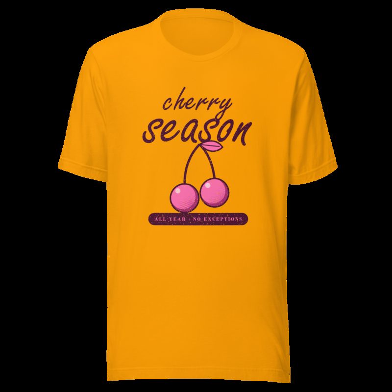 Gorgeous Baddie Cherry Season All Year Boutique Tee White Gold