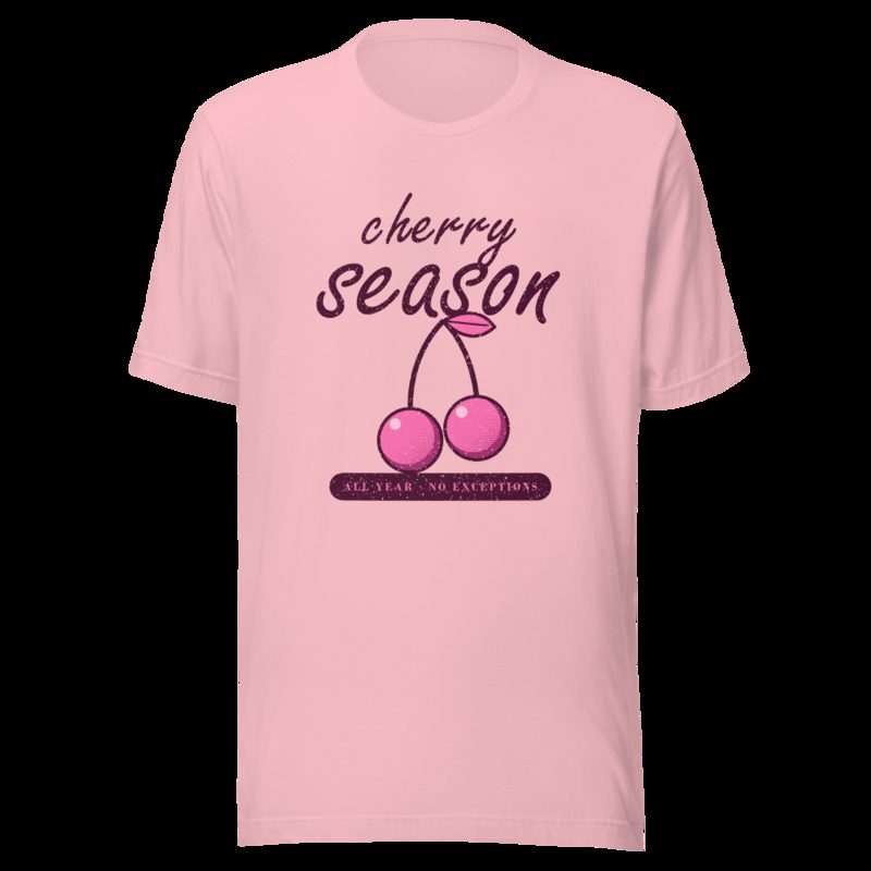 Gorgeous Baddie Cherry Season All Year Boutique Tee White Pink