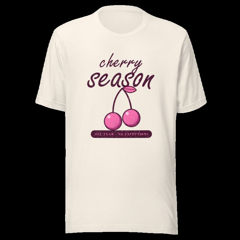 Gorgeous Baddie Cherry Season All Year Boutique Tee White Vintage White