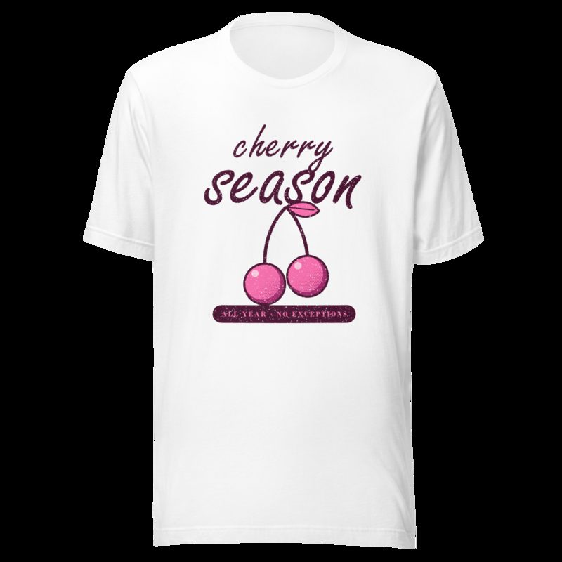 Gorgeous Baddie Cherry Season All Year Boutique Tee White White