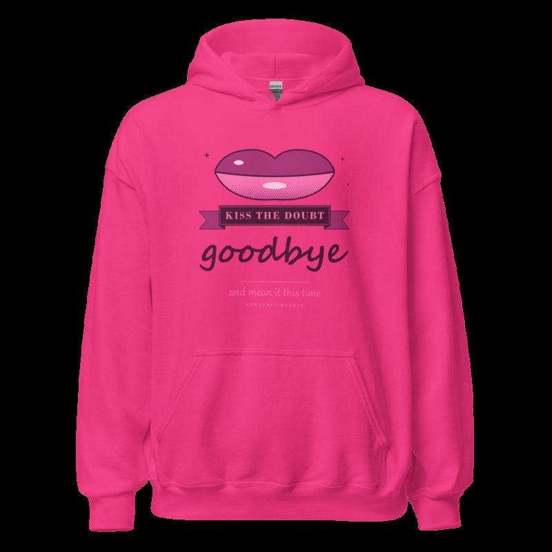 Gorgeous Baddie Kiss The Doubt Goodbye Boutique Hoodie White Heliconia