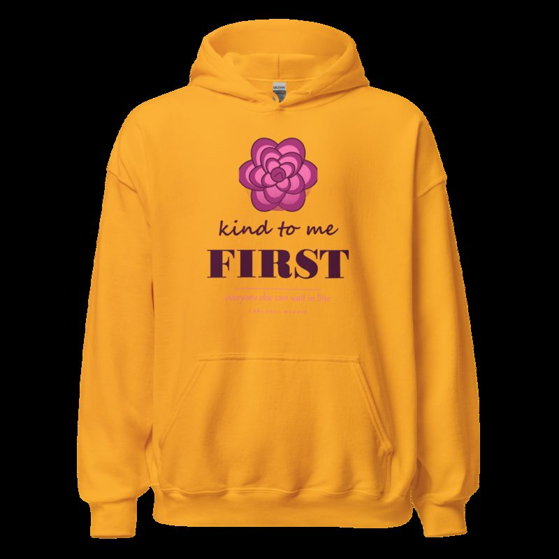 Gorgeous Baddie Kind To Me First Boutique Hoodie White Gold