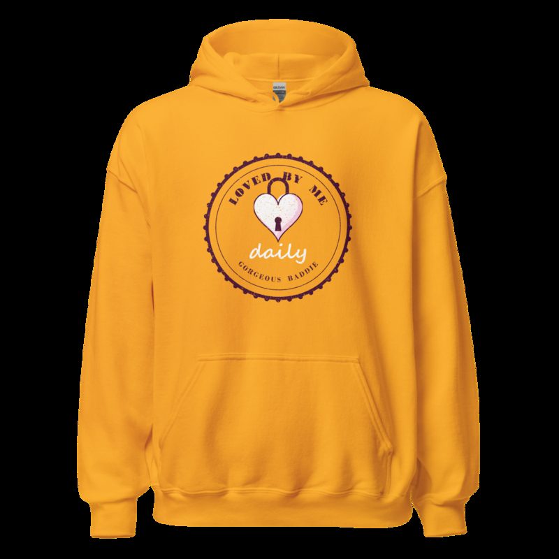 Gorgeous Baddie Loved By Me Daily Boutique Hoodie Gold