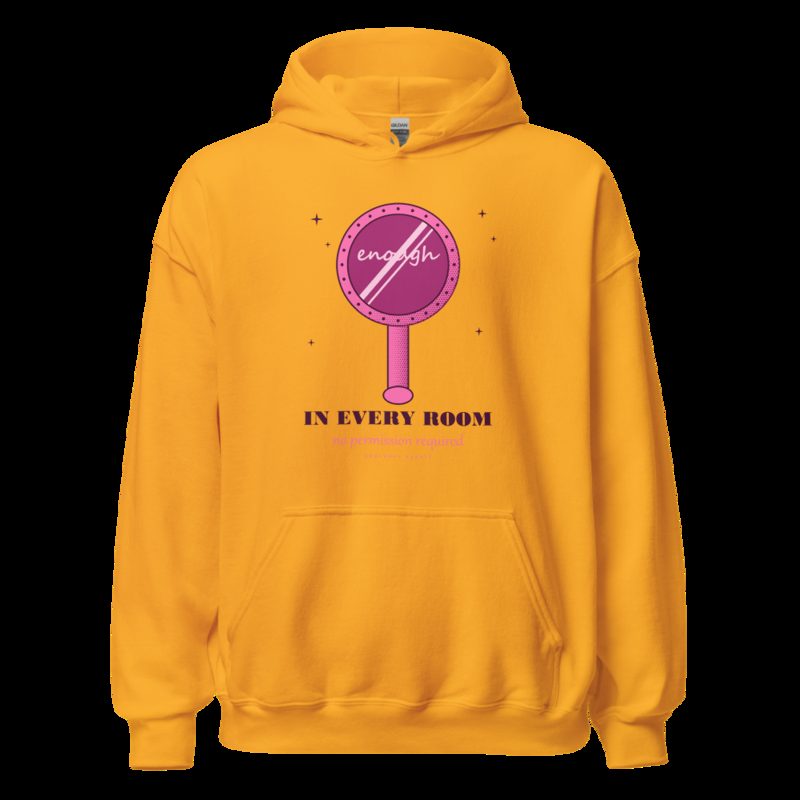 Gorgeous Baddie Enough In Every Room Boutique Hoodie White Gold