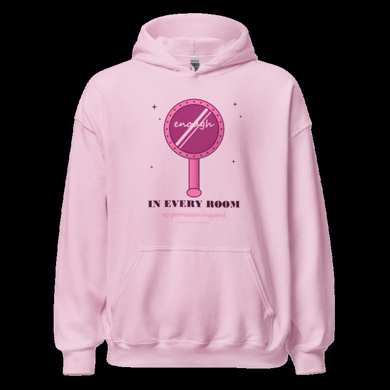 Gorgeous Baddie Enough In Every Room Boutique Hoodie White Light Pink
