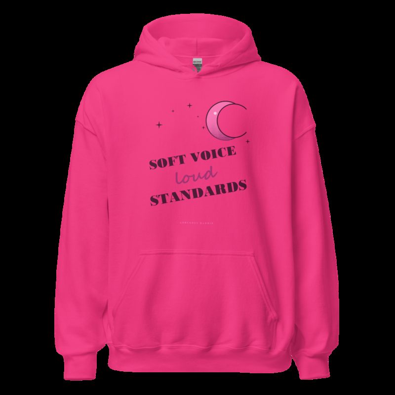 Gorgeous Baddie Soft Voice Loud Standards Boutique Hoodie White Heliconia