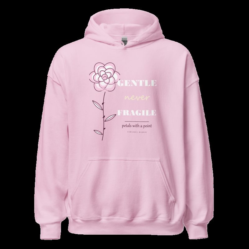 Gorgeous Baddie Gentle Never Fragile Boutique Hoodie Light Pink