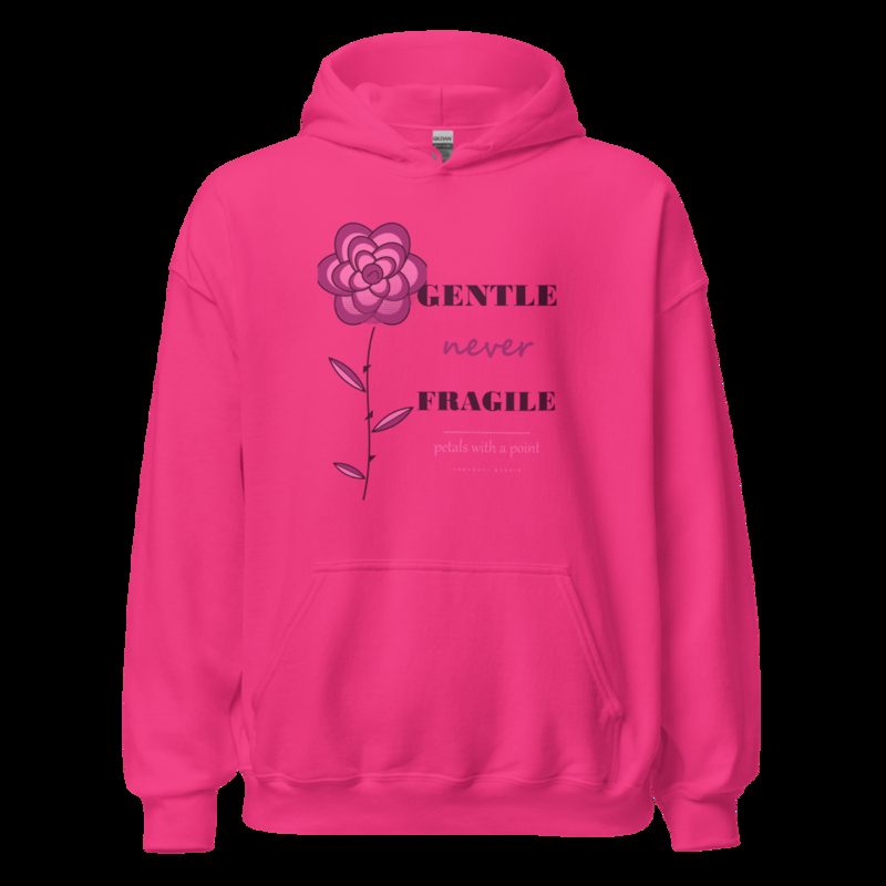 Gorgeous Baddie Gentle Never Fragile Boutique Hoodie White Heliconia