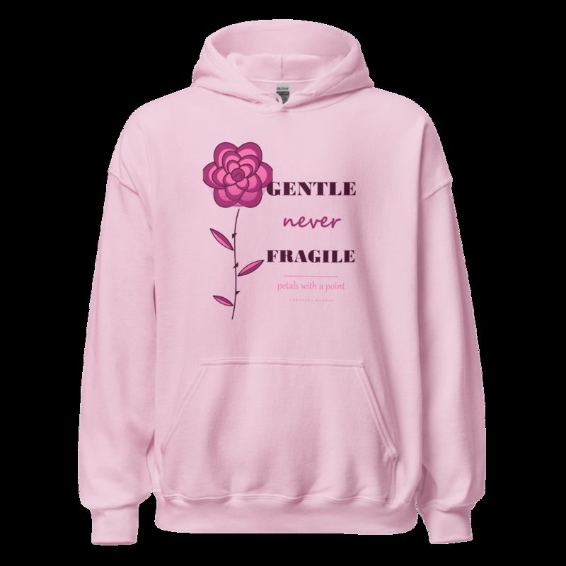 Gorgeous Baddie Gentle Never Fragile Boutique Hoodie White Light Pink