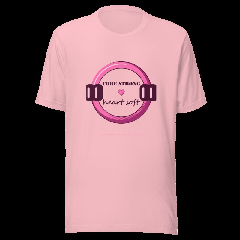 Gorgeous Baddie Core Strong Heart Soft Boutique Tee White Pink
