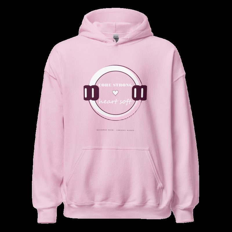 Gorgeous Baddie Core Strong Heart Soft Boutique Hoodie Light Pink