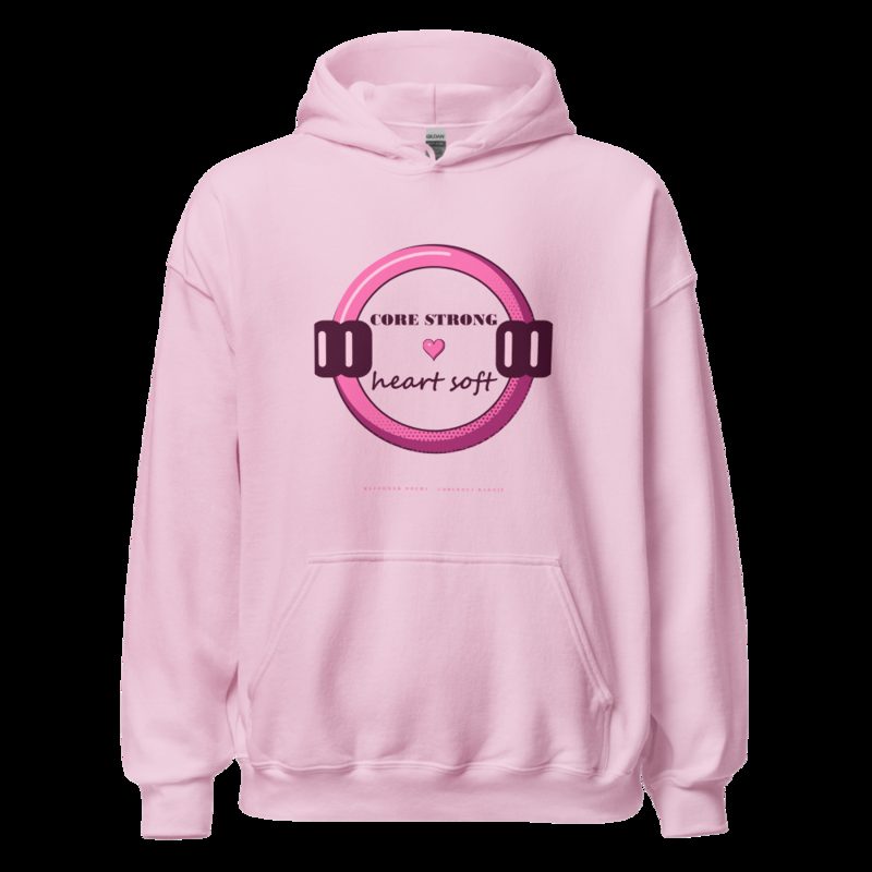 Gorgeous Baddie Core Strong Heart Soft Boutique Hoodie White Light Pink