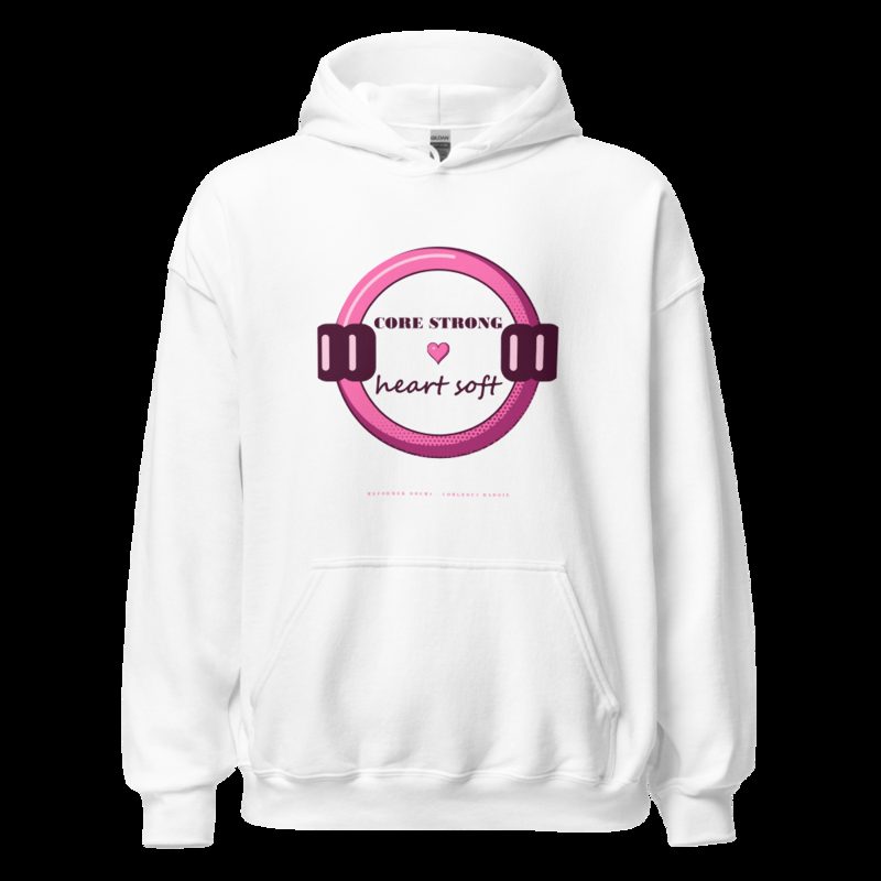 Gorgeous Baddie Core Strong Heart Soft Boutique Hoodie White White
