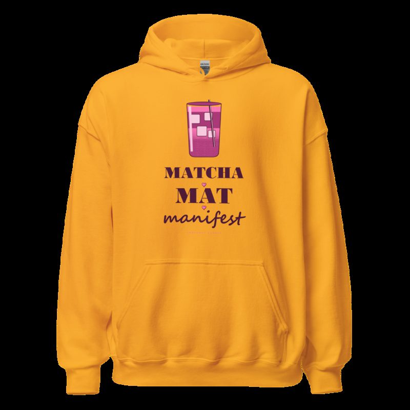 Gorgeous Baddie Matcha Mat Manifest Boutique Hoodie White Gold