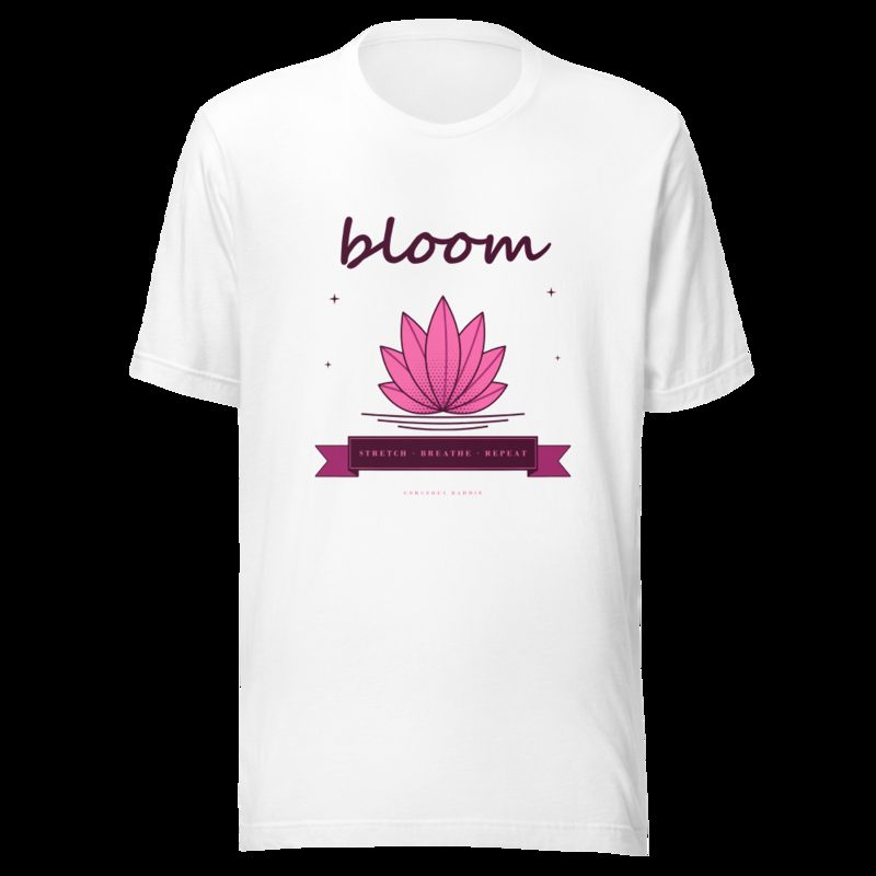Gorgeous Baddie Stretch Breathe Bloom Boutique Tee White White