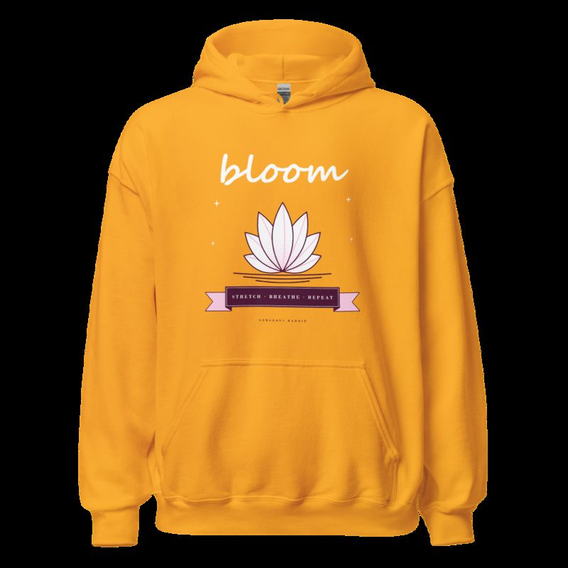 Gorgeous Baddie Stretch Breathe Bloom Boutique Hoodie Gold