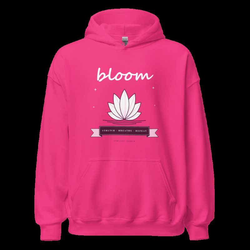 Gorgeous Baddie Stretch Breathe Bloom Boutique Hoodie Heliconia