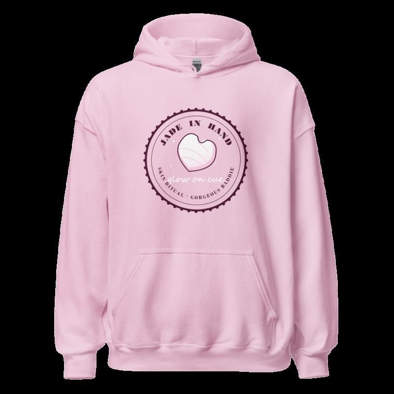 Gorgeous Baddie Jade In Hand Glow Boutique Hoodie Light Pink