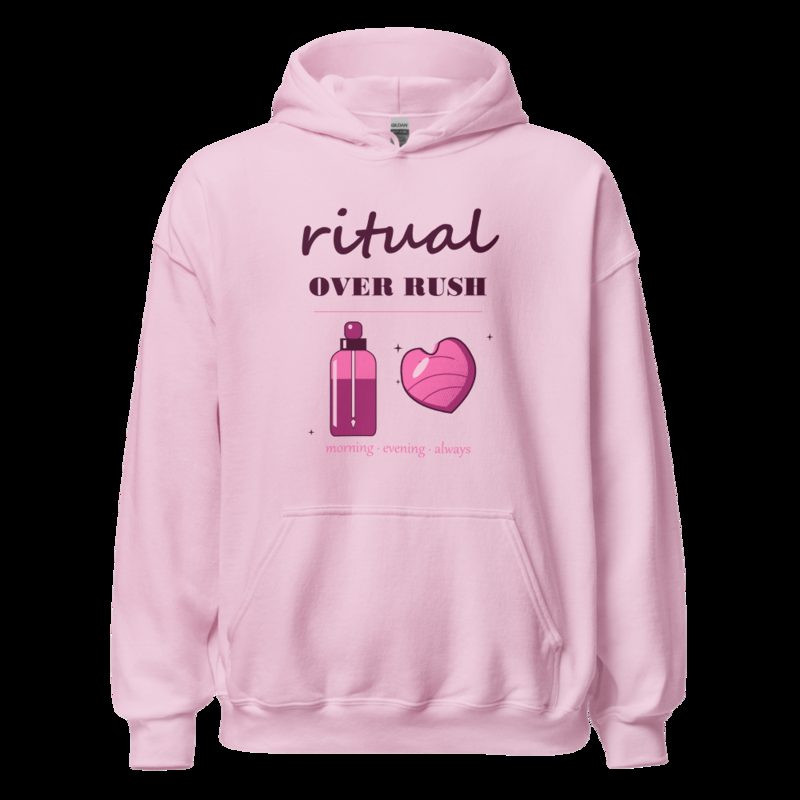 Gorgeous Baddie Ritual Over Rush Boutique Hoodie White Light Pink