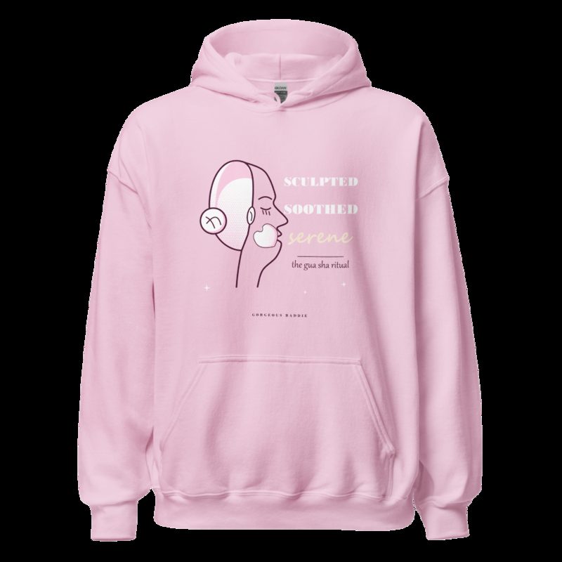 Gorgeous Baddie Sculpted Soothed Serene Boutique Hoodie Light Pink