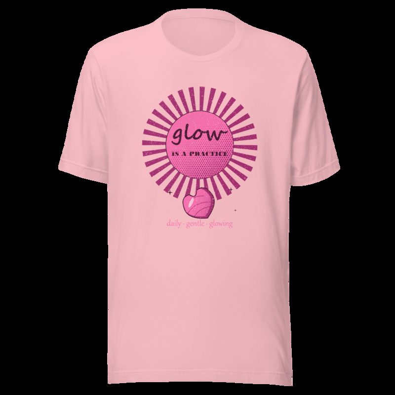 Gorgeous Baddie Glow Is A Practice Boutique Tee White Pink