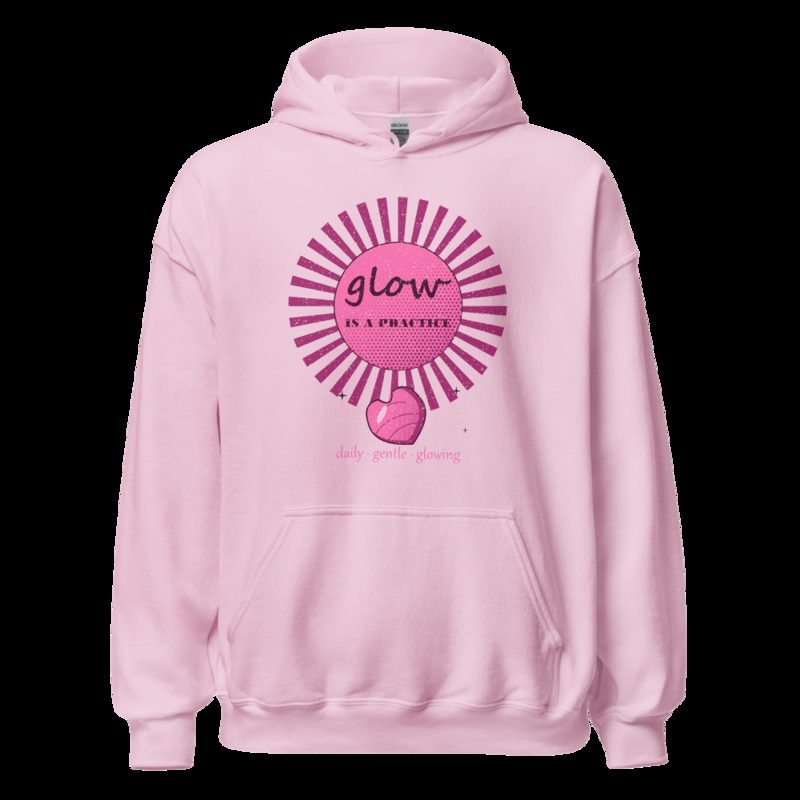 Gorgeous Baddie Glow Is A Practice Boutique Hoodie White Light Pink